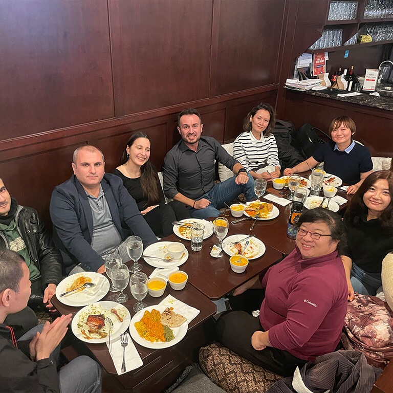CEUS staff and faculty gathering with students for lunch.